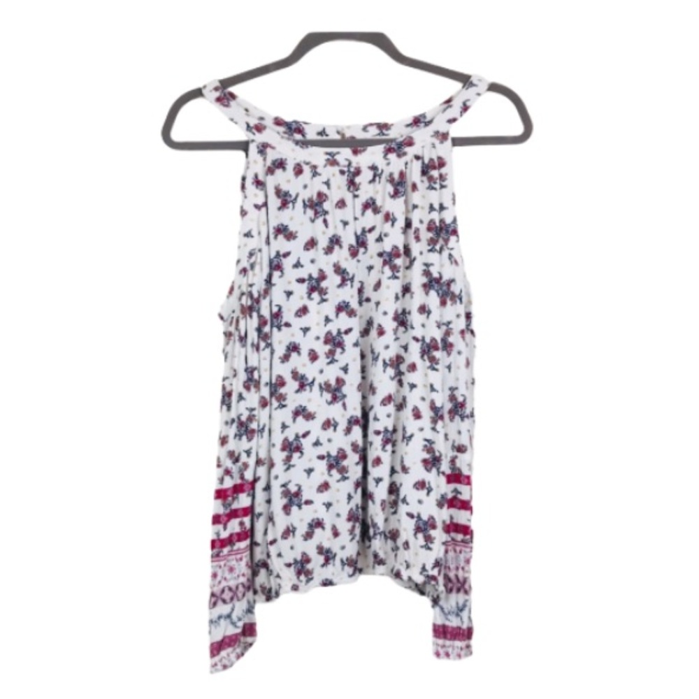 Mossimo white and red cold shoulder blouse